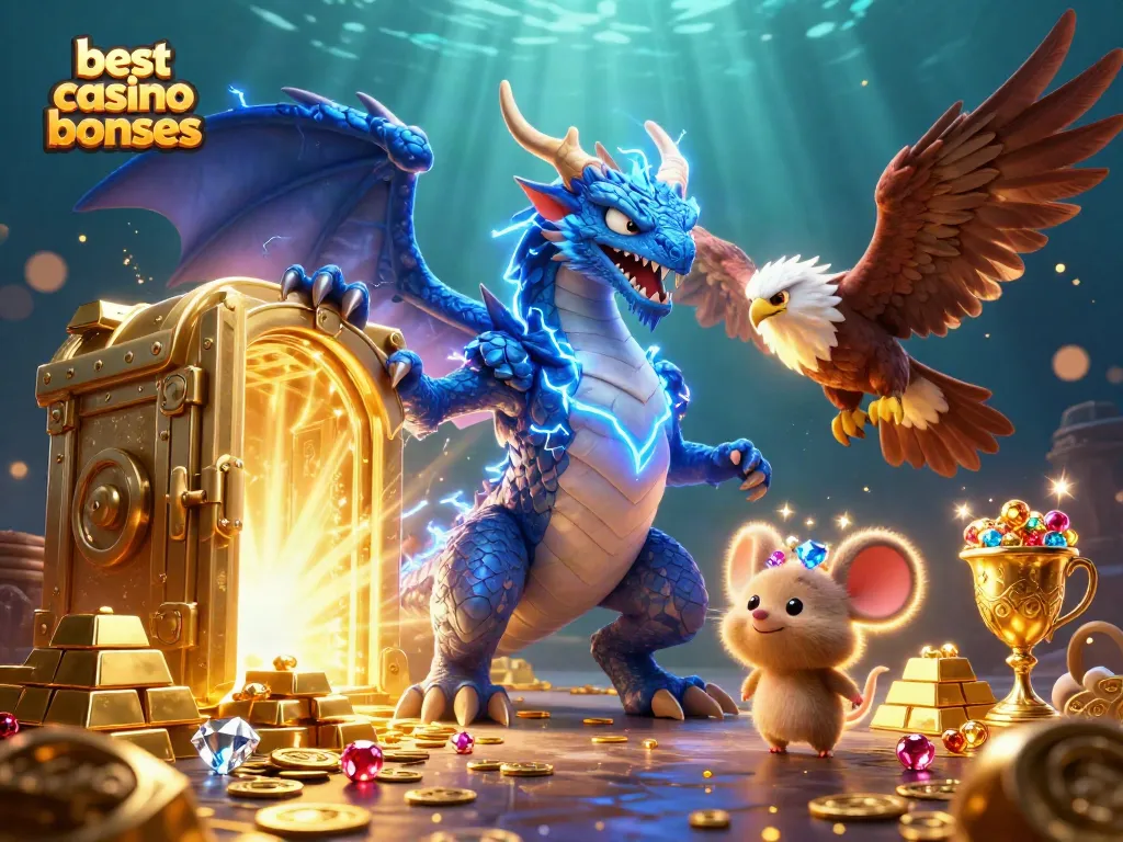 Engage with the best casino bonuses illustrated in a vibrant, electrifying scene of gaming excitement.